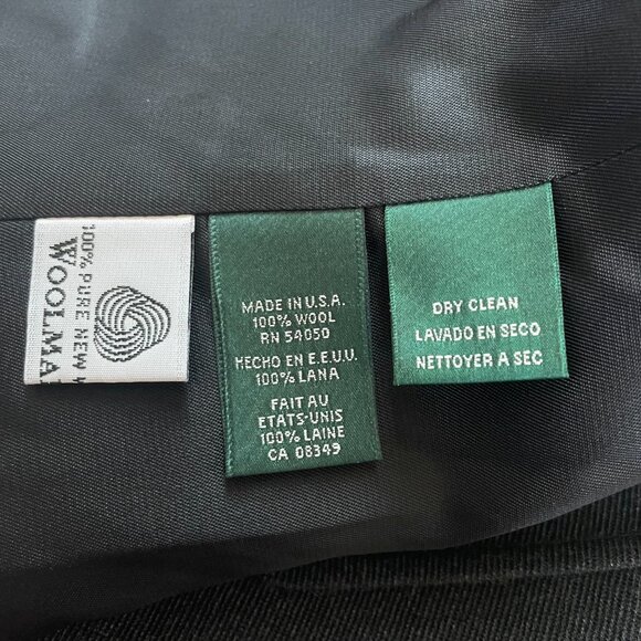 Vintage Lauren Ralph Lauren 100% Wool Blazer Charcoal Gray Tailored Women's L - Picture 10 of 12